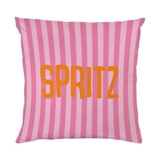 queence Dekokissen "Spritz gestreift" Beidseitig bedruckte Kissenhülle, Kissen 40x40cm, inkl. Reißverschluss