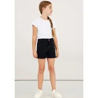 Name It Shorts NKFROSE HW MOM DNM SHORT Baumwollmischung, ausgefranster Saum, verstellbarer High Waist Bund
