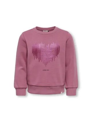 KIDS ONLY - KMGBELINDA LIFE L/S REG GLITTER BRU SWT Rose Wine - Gr. - 110