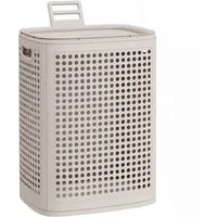 SONGMICS Wäschekorb mit Deckel, Wäschesammler Plastik, für Badezimmer, Waschküche, Wäschetonne schmal, Wäschebox platzsparend, Schlafzimmer, 75 L