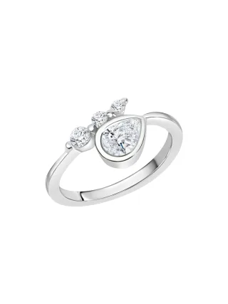 Zeeme Silber Ring Silber 925 rhodiniert mit Zirkonia weiß