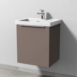 Sanipa 3way Waschtischunterbau zu Villeroy & Boch Subway 3.0 Waschtisch mit 1 Tür, Taupe-Matt UP8441T