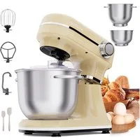 SUNCOK Küchenmaschine Multifunktionale Knetmaschine, 12-Geschwindigkeit, 59 Dezibel. geeignet zum Backen und Kneten von Teig, 1500 W, Elektrische Küchenmaschine,mit 2 Edelstahl-Rührschüsseln 4,5 und 5,5l