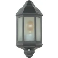 Licht-Erlebnisse Außen-Wandleuchte LIVORNO, ohne Leuchtmittel, Rustikale Wandlampe mit Bewegungsmelder Anthrazit E27 Außenleuchte