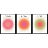 ARTFAVES Bilder-Collage Poster Set Aura Trio I mehrteilige Bilderwand I Wandbilder Spirituell, (Wandbilder modern, 3 St)