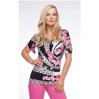 Passioni Print-Shirt mit Leoparden& Blumenprint