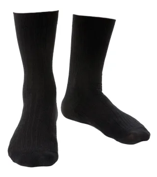 Steven - Herren Socken aus Merinowolle mit lockerem, weichem Oberteil für geschwollene Füße - Schwarz
