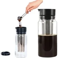 Xavax Cold Brew Zubereiter, 1l Kaffeekanne, Coffee Maker Edelstahl-Filter Kanne 1000 ml Auch für Infused Water