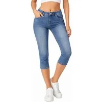 SUBLEVEL Caprijeans Damen Hose 3/4 Jeans Flex Dehnbar Frühling Sommer Dehnbar Stretch Baumwolle