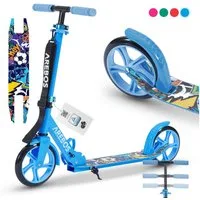 Arebos Tretroller klappbar höhenverstellbar 78–93 cm, ab 6 Jahre, 100 kg, 0 W, Fahrspaß überall: ideal für Schule, Freizeit oder kurze Wege