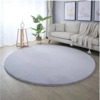 SIMPEX24 Teppich Unicolor - Einfarbig, Rund, Höhe: 20 mm, Runder Teppich Wohnzimmer Einfarbig Shaggy Flauschiger Felloptik