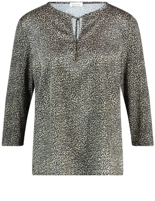 GERRY WEBER Edition - T-Shirt mit Animalprint beige/braun/schwarz - Gr. - 46