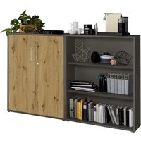 BMG Möbel Aktenschrank Office Edition Schrankwand 1 niedrig abschließbar, in verschiedenen Farben
