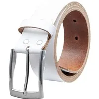 COLOGNEBELT Ledergürtel OM421-SL-Weiss MADE IN GERMANY, Weiss Kürzbar, 100 % Echtleder, Unisex