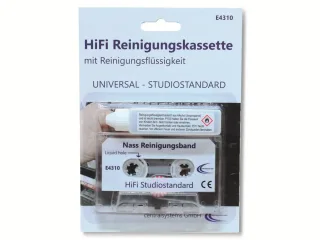 Reinigungskassette für Kassettenrekorder, mit Reinigungsflüssigkeit