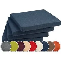 sunnypillow Stuhlkissen 4er Set Kissen 40 x 40 x 5 cm, Sitzkissen Sitzauflage für Stühle, Bänke