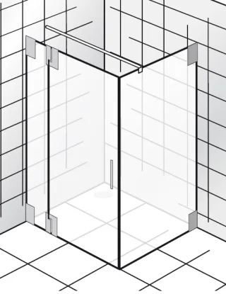 HSK K2.23 Drehtür an Nebenteil und Seitenwand K2.23