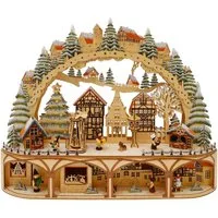HTI-Living Schwibbogen LED Schwibbogen Weihnachtsmarkt (1-tlg), Lichterbogen Weihnachtsdeko batteriebetrieben