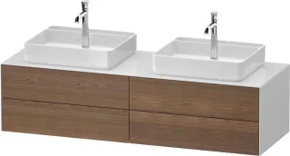 Duravit White Tulip Konsolenwaschtischunterbau wandhängend Amerikanischer Nussbaum & Weiß Matt & Hoc WT4868B77850000