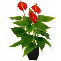 Kunstblume Anthuriumpflanze, I.GE.A., Höhe 42 cm, Anthurien Pflanze im Topf Anthurieexotisch Flamingopflanze