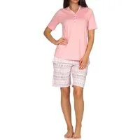Normann Pyjama Damen kurzarm Schlafanzug Shorty im Ethnolook - auch in Übergrößen