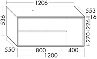 Burgbad Konsole +WTU Uomo PG3 536x1206x553 Eiche Schwarz, SHPQ121LF7477 SHPQ121LF7477