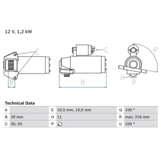 Bosch Anlasser 1,2 kW Ford C-Max Focus 1,8