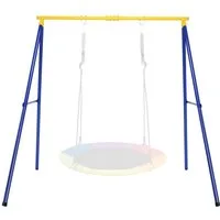 COSTWAY Einzelschaukel, (1-tlg), Schaukelgestell Metall, Schaukelgerüst, bis 200kg belastbar