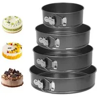 OSTWOLKE Springform 4-teiliges Springform Set Ø18/24/26/28cm runde Backformen Kuchenform