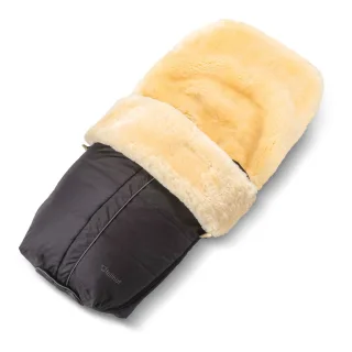 Fellhof Kinderwagenlammfellfußsack Aspen black