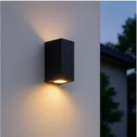 OTTO home Außen-Wandleuchte Jellina Up- & Down Light Wandlampe, ohne Leuchtmittel, GU10, IP44, Aluminium/Glas, Spot, Außenlampe, Outdoor, schwarz