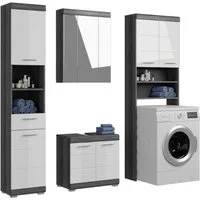 welltime Badmöbel-Set SIENA, 4 teilig, bestehend aus:, (Set, 4-St., TOPSELLER), Hochschrank, WBU, Spiegelschrank, Waschmaschinenumbauschrank