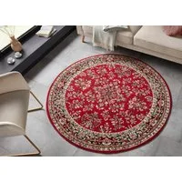 HANSE Home Teppich Halton, rund, Höhe: 8 mm, Kurzflor, Orient Optik, mit Bordüre, robust, pflegeleicht, gekettelt
