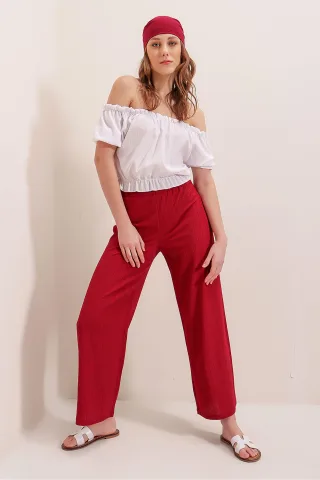 Strukturierte Lockere Strickhose