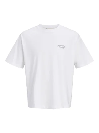 JACK&JONES - JORATOCHA SKETCH BACK TEE SS CREW NECK Bright White - Gr. - S