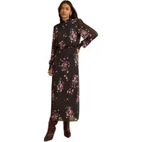 Love & Roses Midikleid Love & Roses plissiertes Mesh-Midikleid (1-tlg)