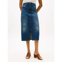 Tommy Hilfiger Jeansrock DNM NATE MIDI STRAIGHT SKIRT HW mit hohem Bund