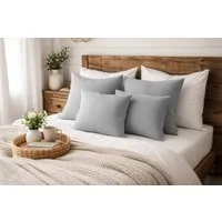 Amilian Dekokissen Sofakissen 4er Set mit Füllung - 2x 45x45 + 2x 35x45 cm, Hotelverschluss, waschbar, formstabil