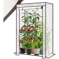 Sekey Foliengewächshaus Tomatengewächshaus Tomatenhaus Foliengewächshaus 50 x 100 x 150 cm, Gartenhaus Frühbeet Tomatenhaus Gemüse Treibhaus mit PE Gitterfolie