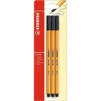 STABILO Fineliner Fineliner St. point 88 3er Bl. schwar schwarz, 3er Blister