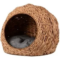 UNUS ANIMALS Tierkorb Haustierkorb Kugelform natur 37,5 x 32,5 cm rund Kissen Hund und Katze