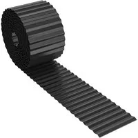 FIVMEN Rasenkante 5m/10m Beetbegrenzung aus Metall Beetumrandung Verzinkt, 15cm/18cm Hoch, Silber/Schwarz/Rost, Rasenbleche Mähkante Flexible Rasen Umrandung