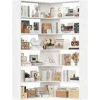 Homfa Bücherregal Eckregal Standregal Eck-Bücherregal, mit 6 Ebenen aus Holz, 90x90x190,5cm