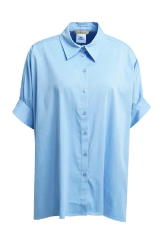 Smith&Soul - Oversize Shirt Collar Blouse sky - Gr. - M