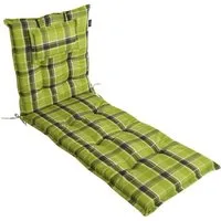 LILENO HOME Liegenauflage perfekt für Strandliegen, Sonnenliege Auflage, Gartenliege Auflage, (1er Set), Polsterauflage Karo Grün, Auflagen für Gartenliegen