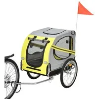 pro.tec Fahrradhundeanhänger, Lastenanhänger für Hunde 138x71x90 cm Gelb