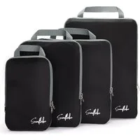 Sunflake Packsack mit Kompressionsreißverschluss - Packwürfel 4er Set (Kompressionswürfel für Rucksack und Koffer)