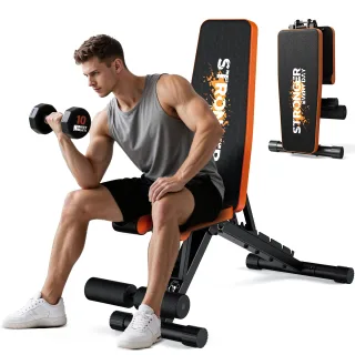 [EU Direct] Bominfit A200S Foldable Weight Bench, 400KG Heavy Duty Adjustable Exercise Bench for Home Gym, 13 Positions