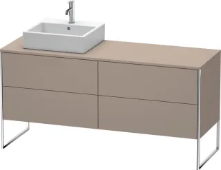 Duravit XSquare Konsolenwaschtischunterbau bodenstehend Basalt Matt 1600x548x778 mm - XS4924L4343 XS4924L4343