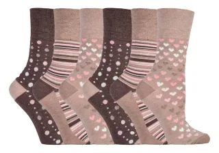Sock Shop Gentle Grip - 6 Paar Damen nicht elastische Bambus Socken - SOLRM34